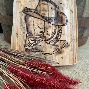 SOLD- Hand Wood burned Western Art